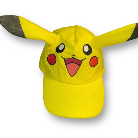 Pokemon Pikachu Youth Baseball Hat Cap Kid Hat 3D Face Ear Child Boy Girl Yellow - Picture 5 of 11